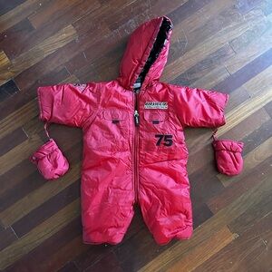 Avirex Black and Red Tactical Snowsuit Size 12M